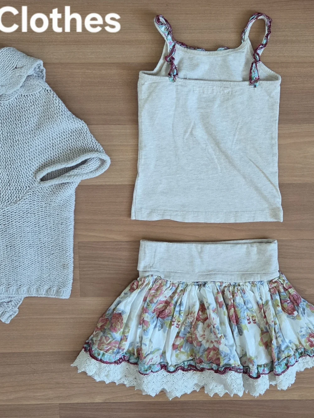 4-Piece, 2T Girls Outfit: Free Planet, H&M, Carter's; Sweater, Tank, Skirt, Pant